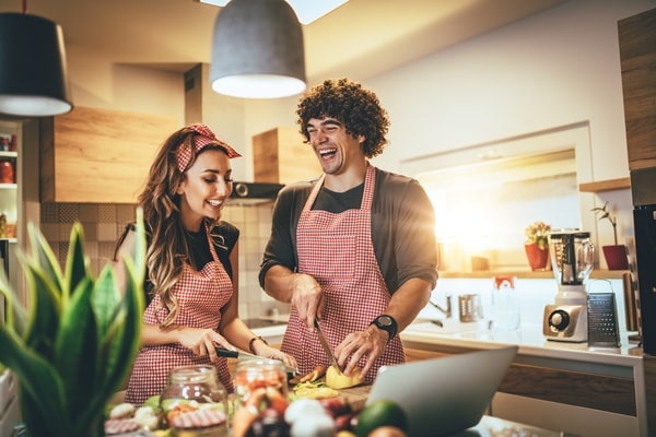 couple in kitchen