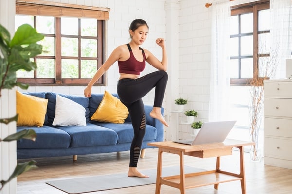 female workout home