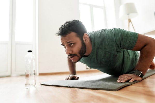 male workout home